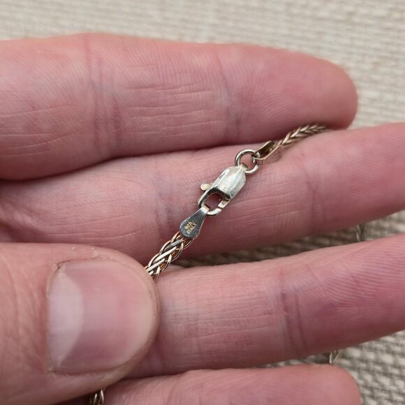 7.5 Inch Sterling Silver Unique Slightly Rustic Chain Bracelet A5449 - Picture 4 of 6